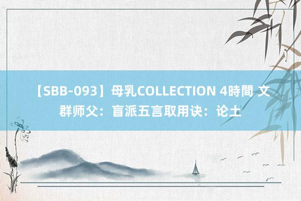 【SBB-093】母乳COLLECTION 4時間 文群师父：盲派五言取用诀：论土