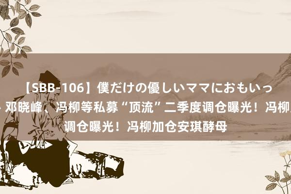 【SBB-106】僕だけの優しいママにおもいっきり甘えたい 邓晓峰、冯柳等私募“顶流”二季度调仓曝光！冯柳加仓安琪酵母