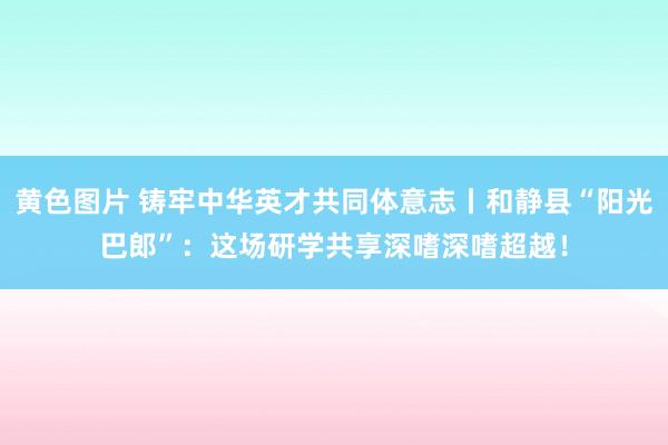 黄色图片 铸牢中华英才共同体意志丨和静县“阳光巴郎”：这场研学共享深嗜深嗜超越！