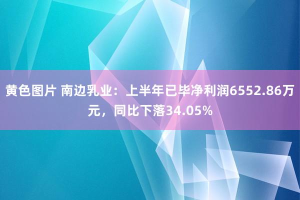 黄色图片 南边乳业：上半年已毕净利润6552.86万元，同比下落34.05%