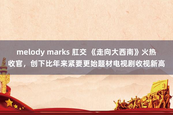 melody marks 肛交 《走向大西南》火热收官，创下比年来紧要更始题材电视剧收视新高