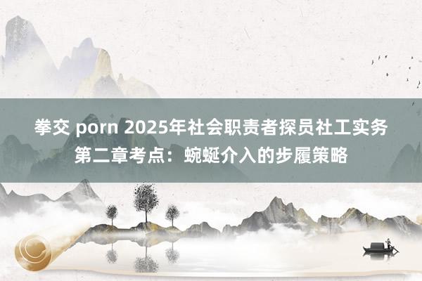 拳交 porn 2025年社会职责者探员社工实务第二章考点：蜿蜒介入的步履策略